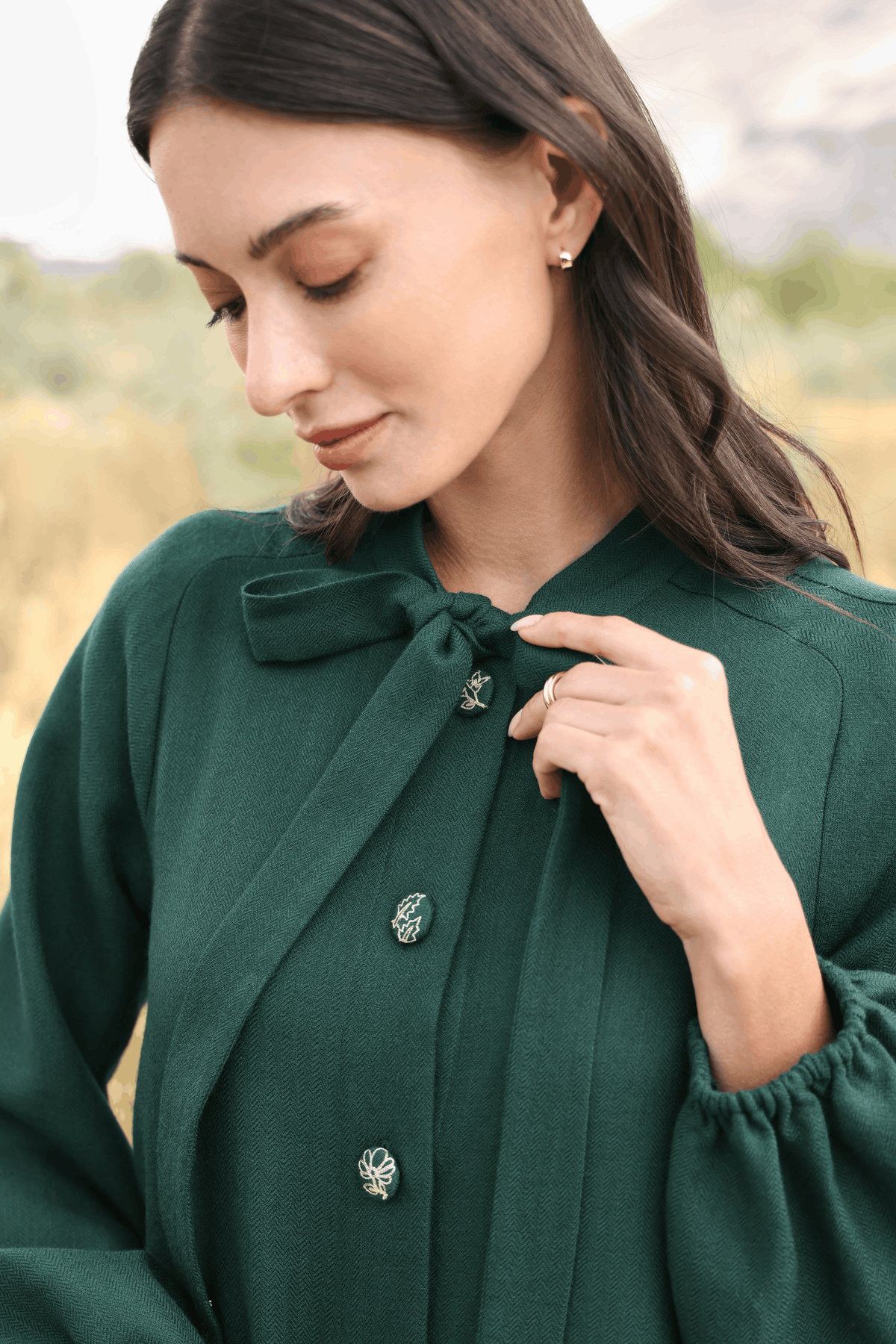 Ivy Woollen Dress (Forest Pine)
