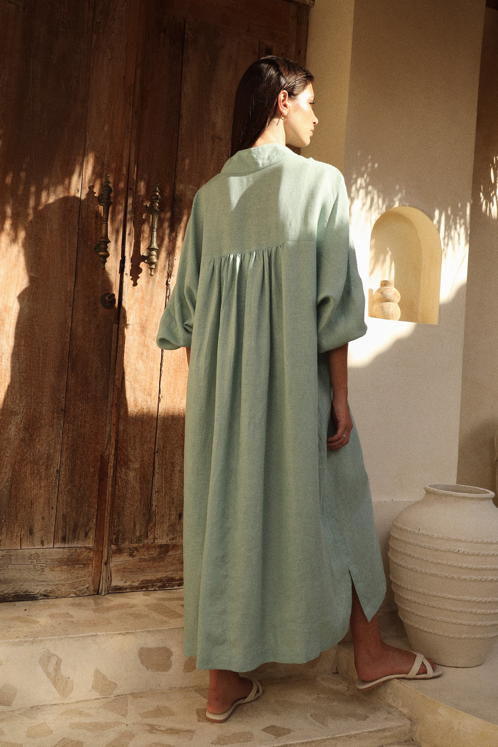 Naples Shirt Dress (Seafoam)