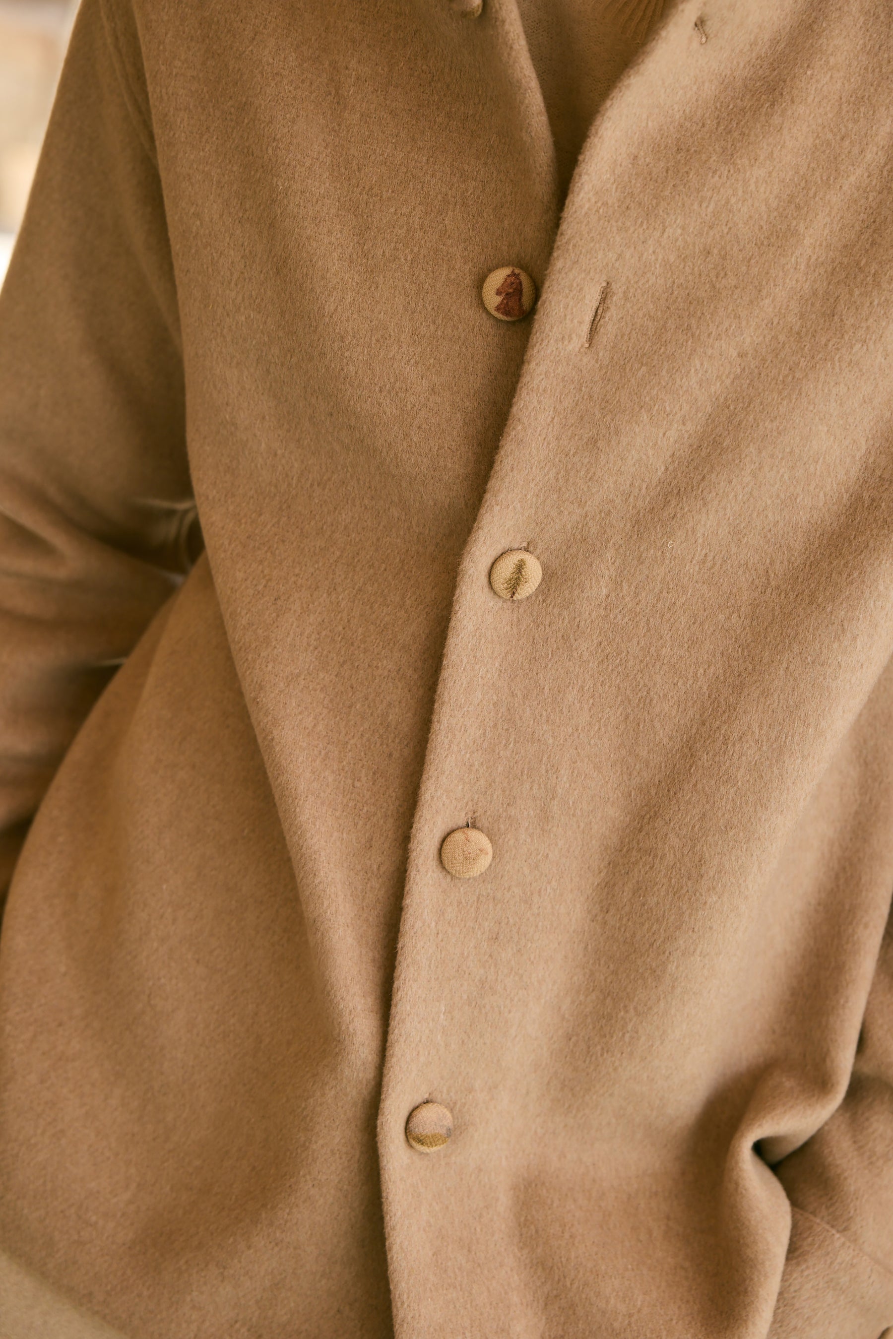 Valley Button Print Overshirt & Merino Wool Blend New Trousers- MAN (Oatmeal)