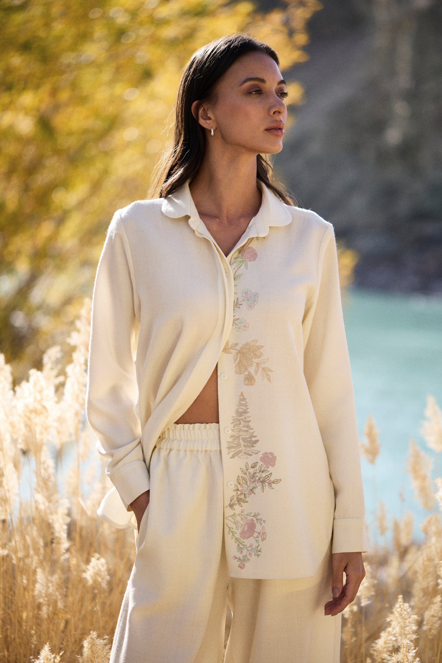 Nyoma Woollen Shirt (Pastels & Ivory)