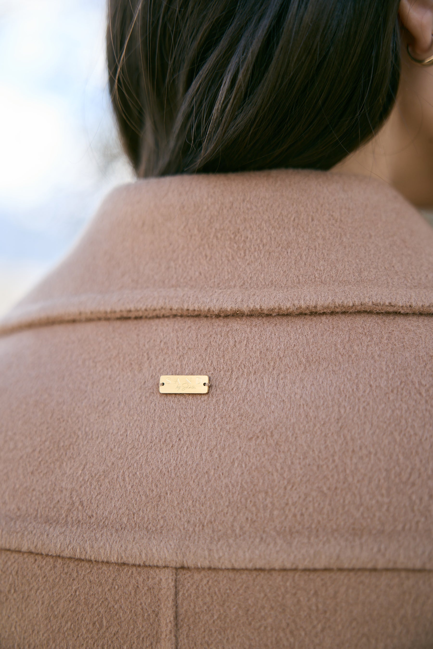 Cashmere-Silk-Merino Blend Short Coat (Warm Honey)