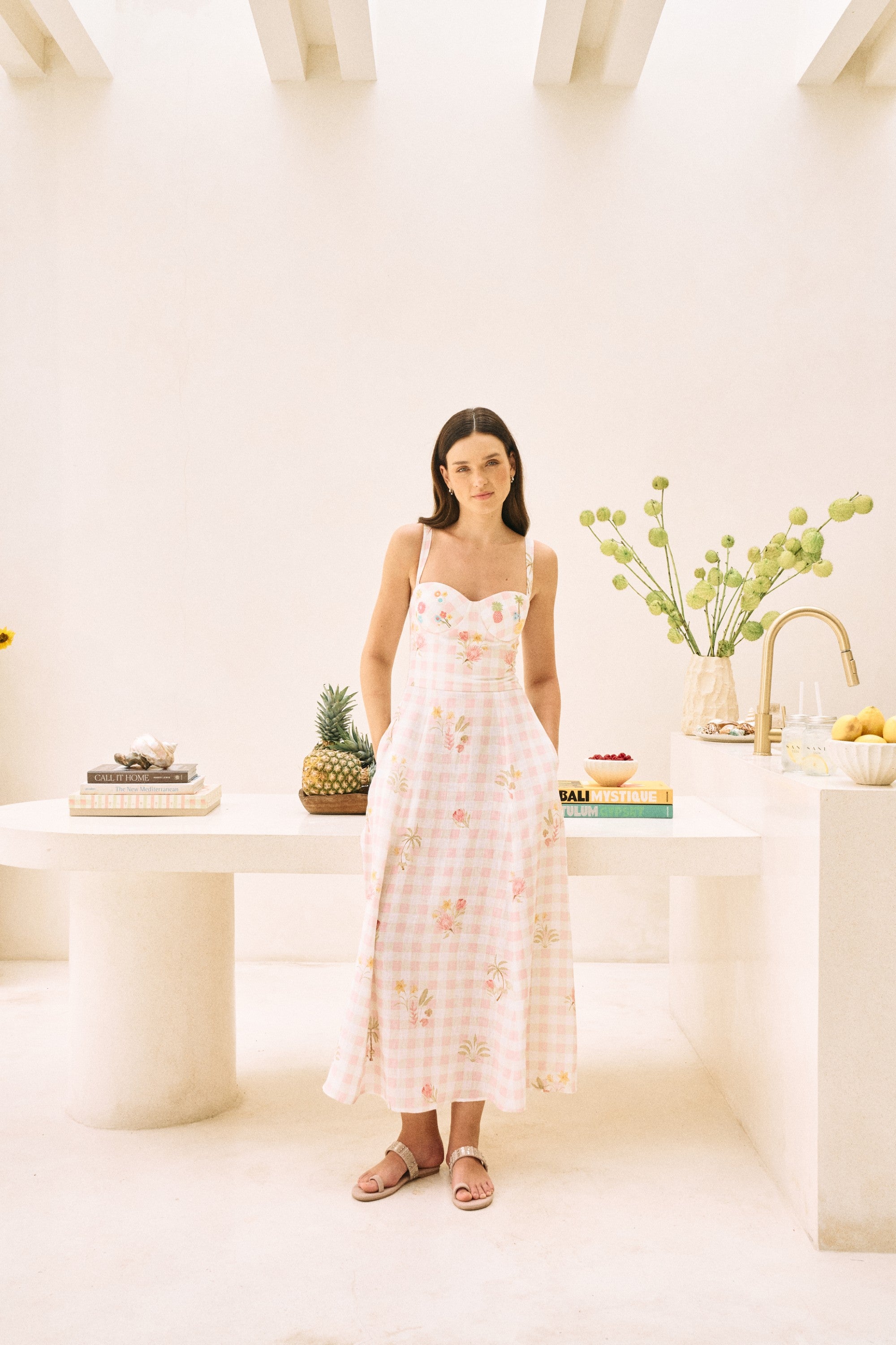 white flower print dress Postcard Dress (White Floral Print) XS