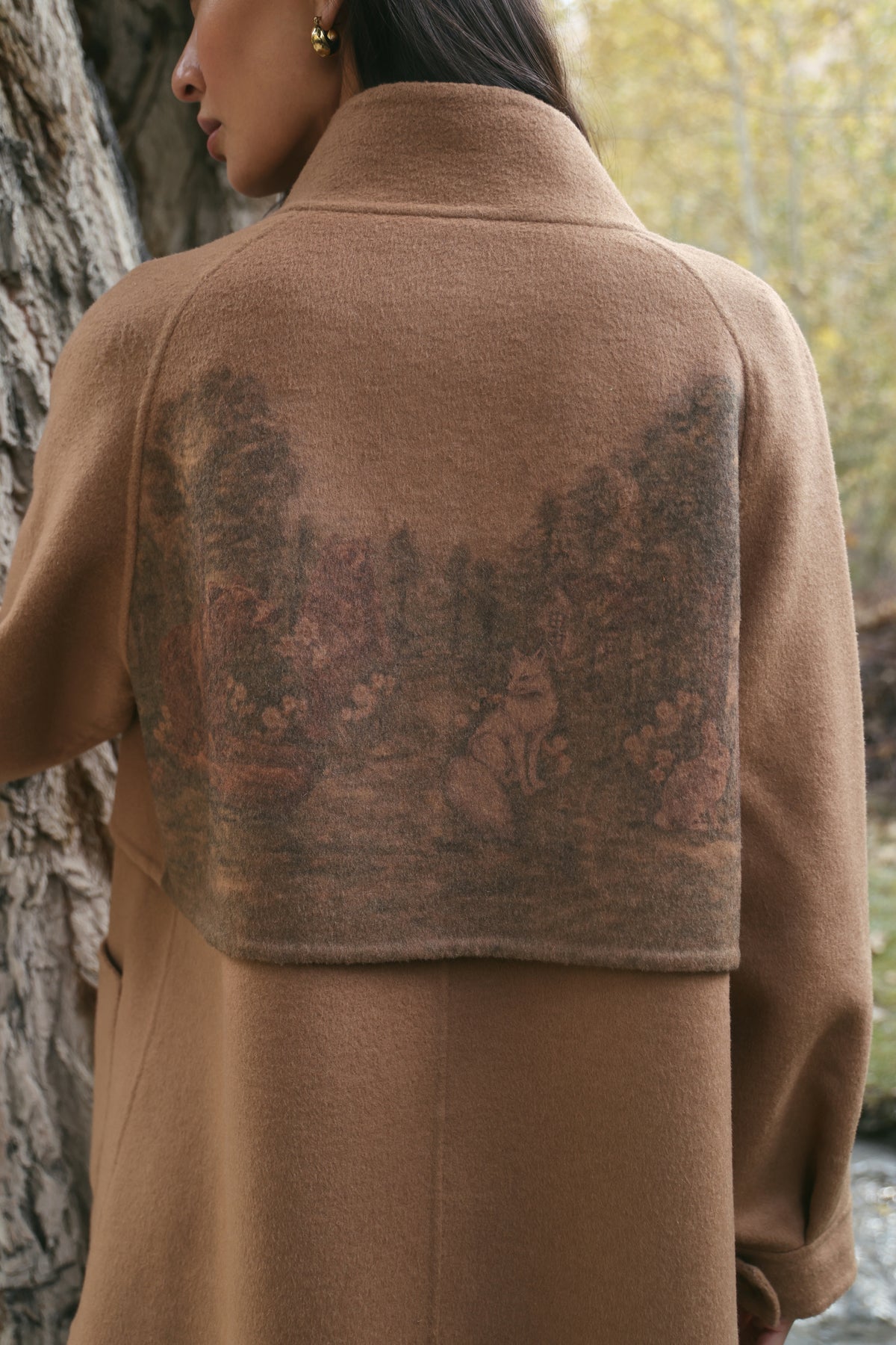 Outlands Merino Wool Blend Trench Jacket (Caramel)