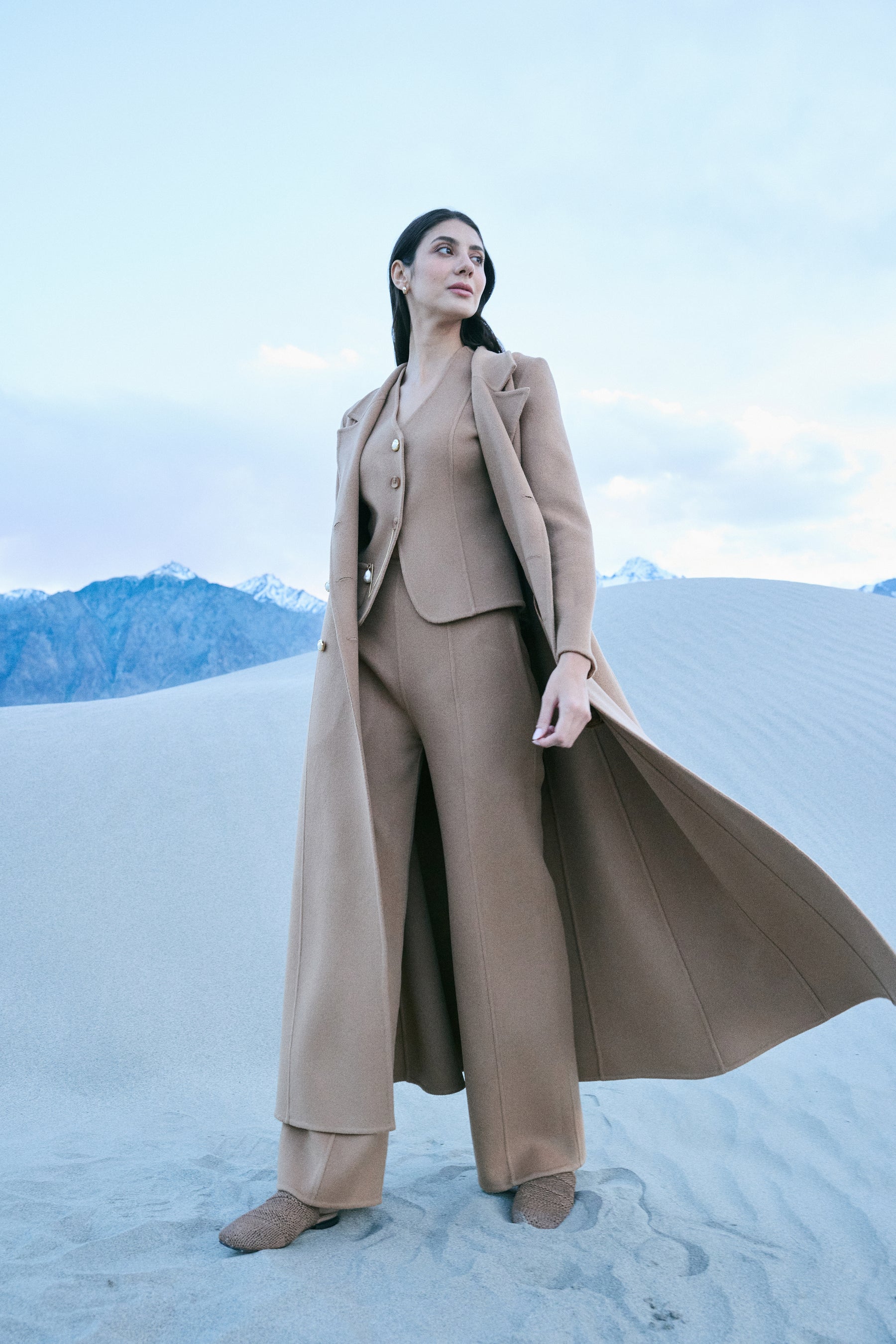 Cashmere-Silk-Merino Blend Waistcoat (Warm Honey)