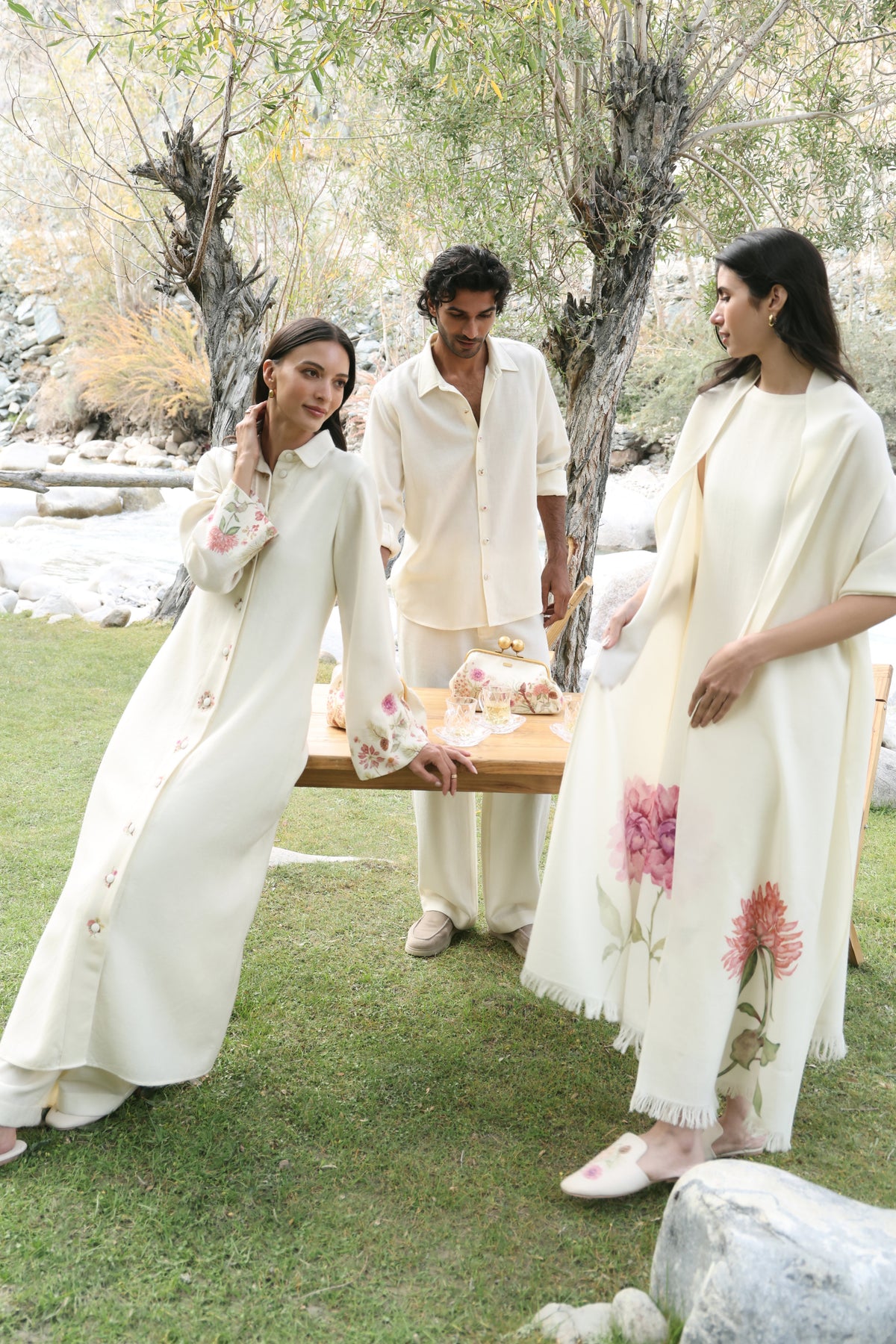 Day Bloom Woollen Dress (Ivory Alpine Botanics)