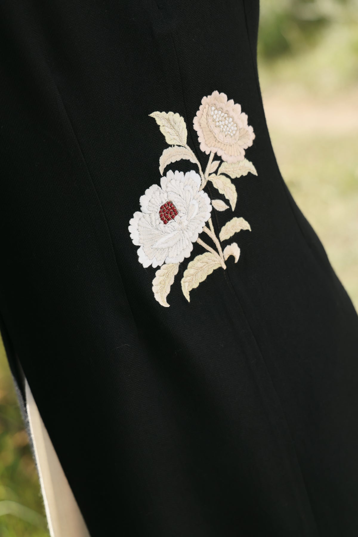 Nightfall Long Woollen Top (Black) & Laha Woollen Pants (Ivory)