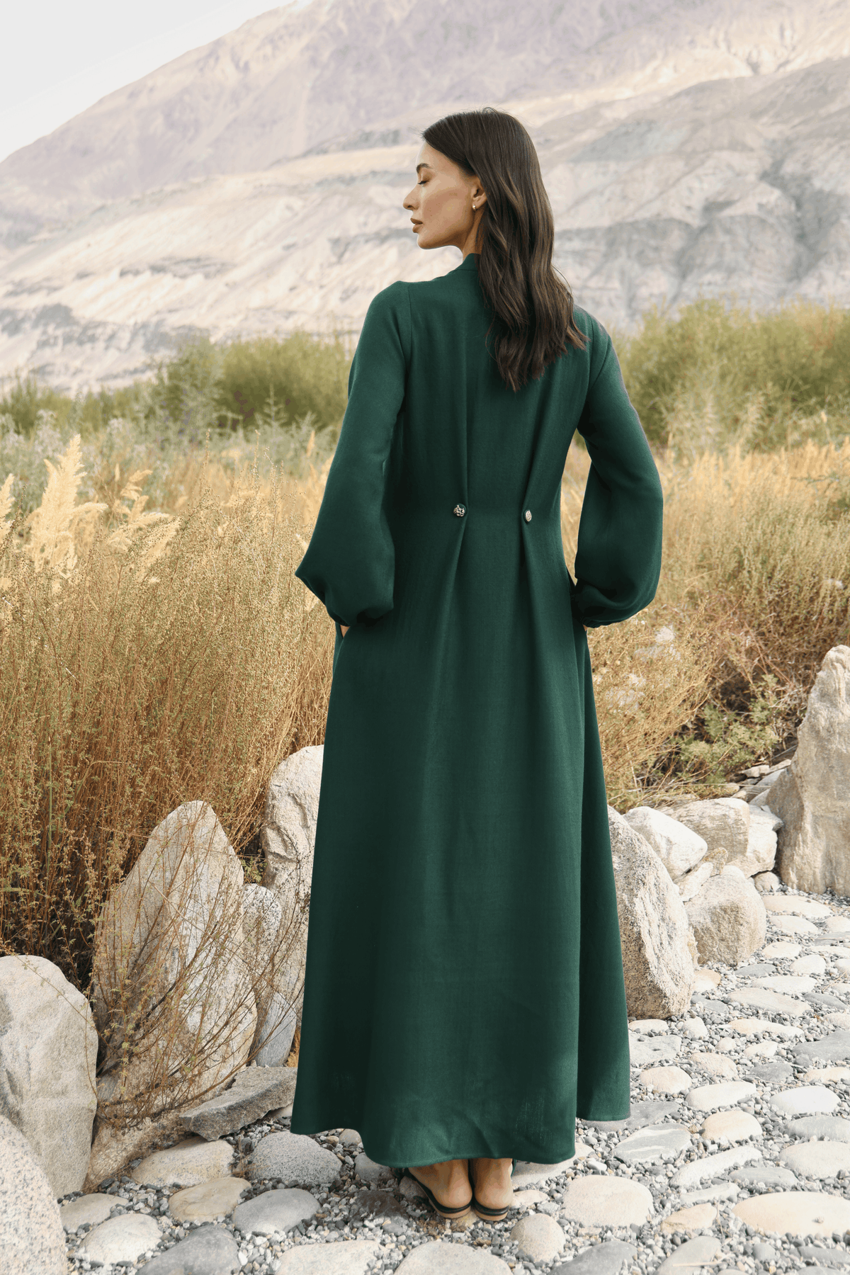 Ivy Woollen Dress (Forest Pine)
