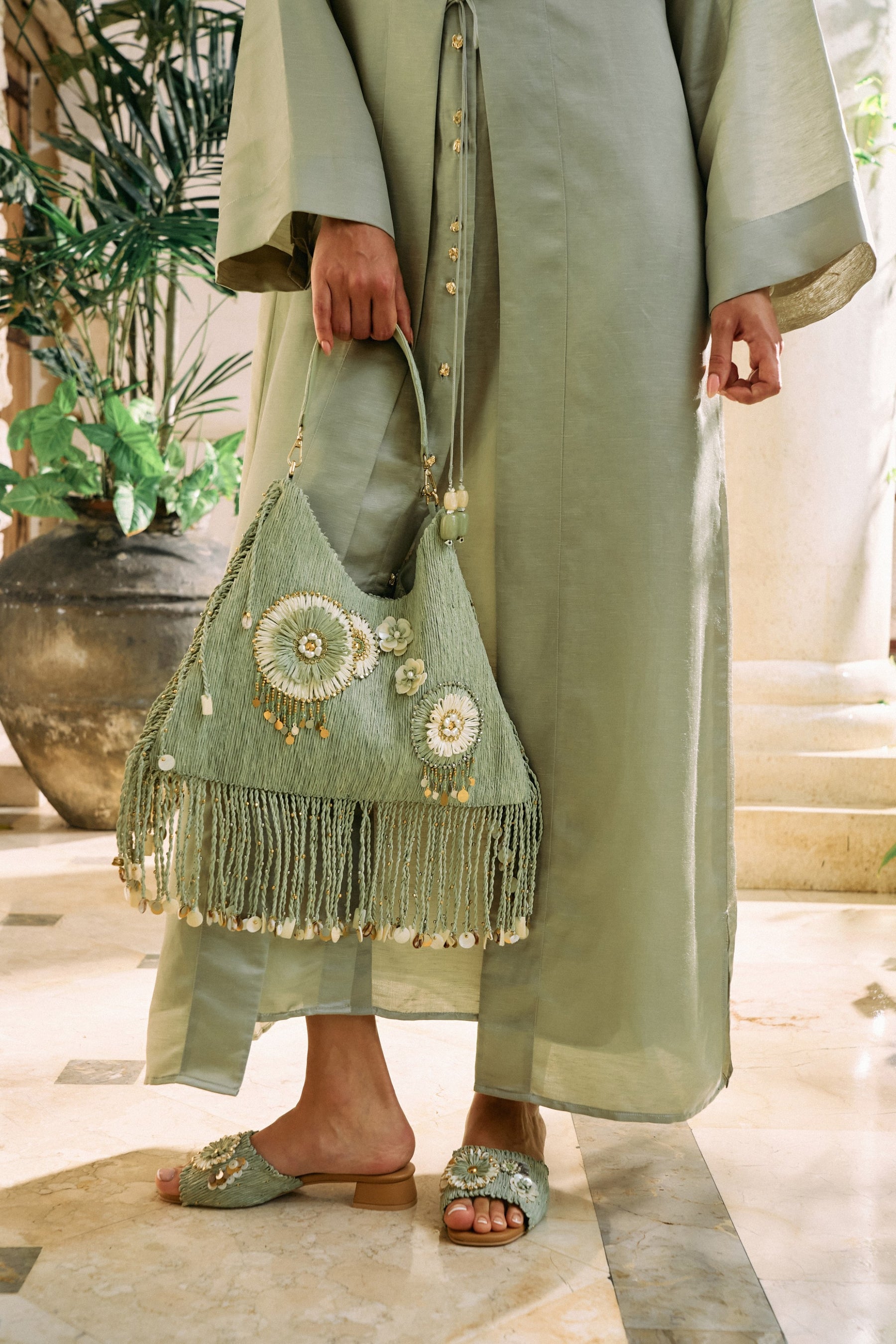 Unfold Dress & Solace Overlay (Sage)