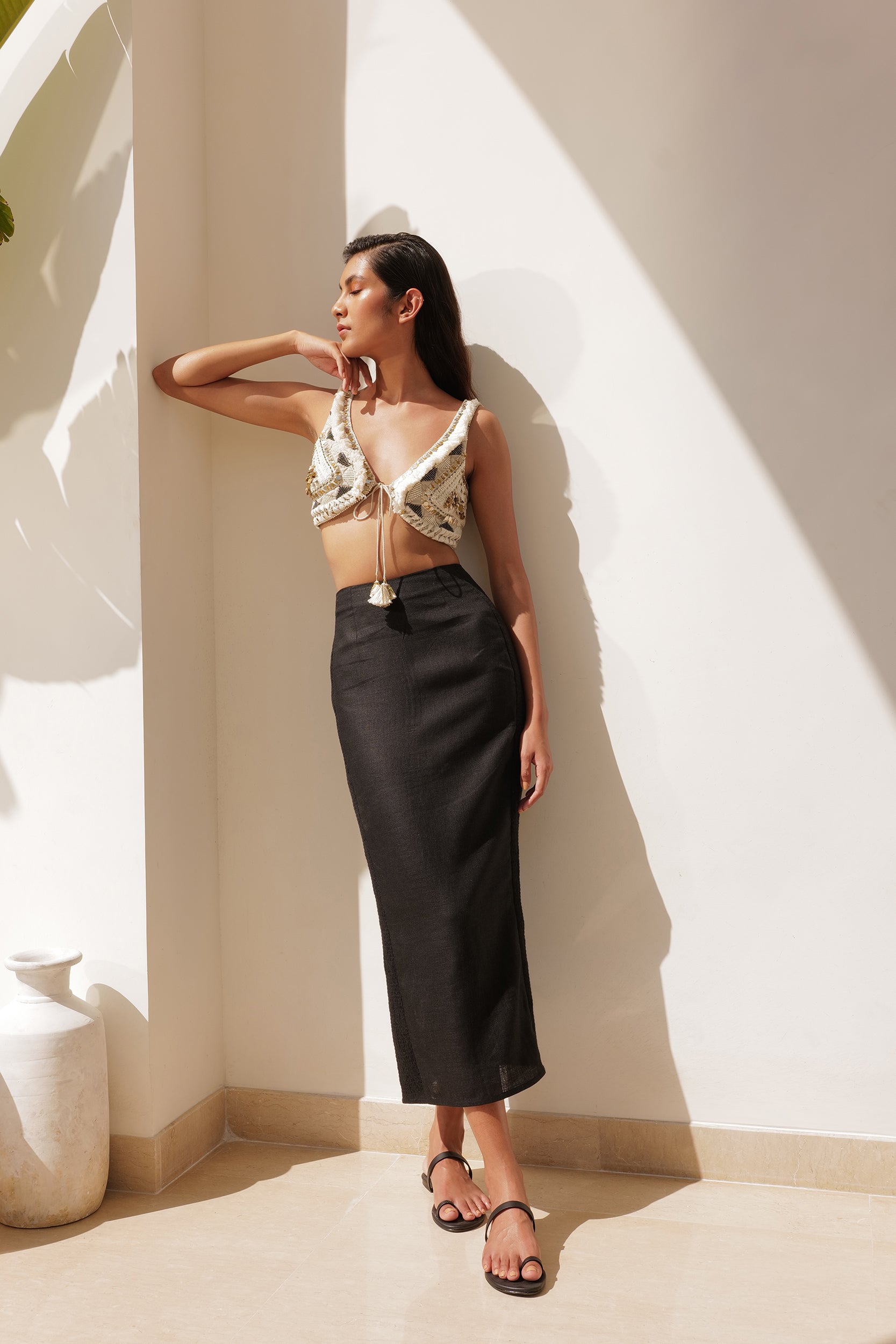 Corsica Skirt & Sand Basic Tube Top (Black)