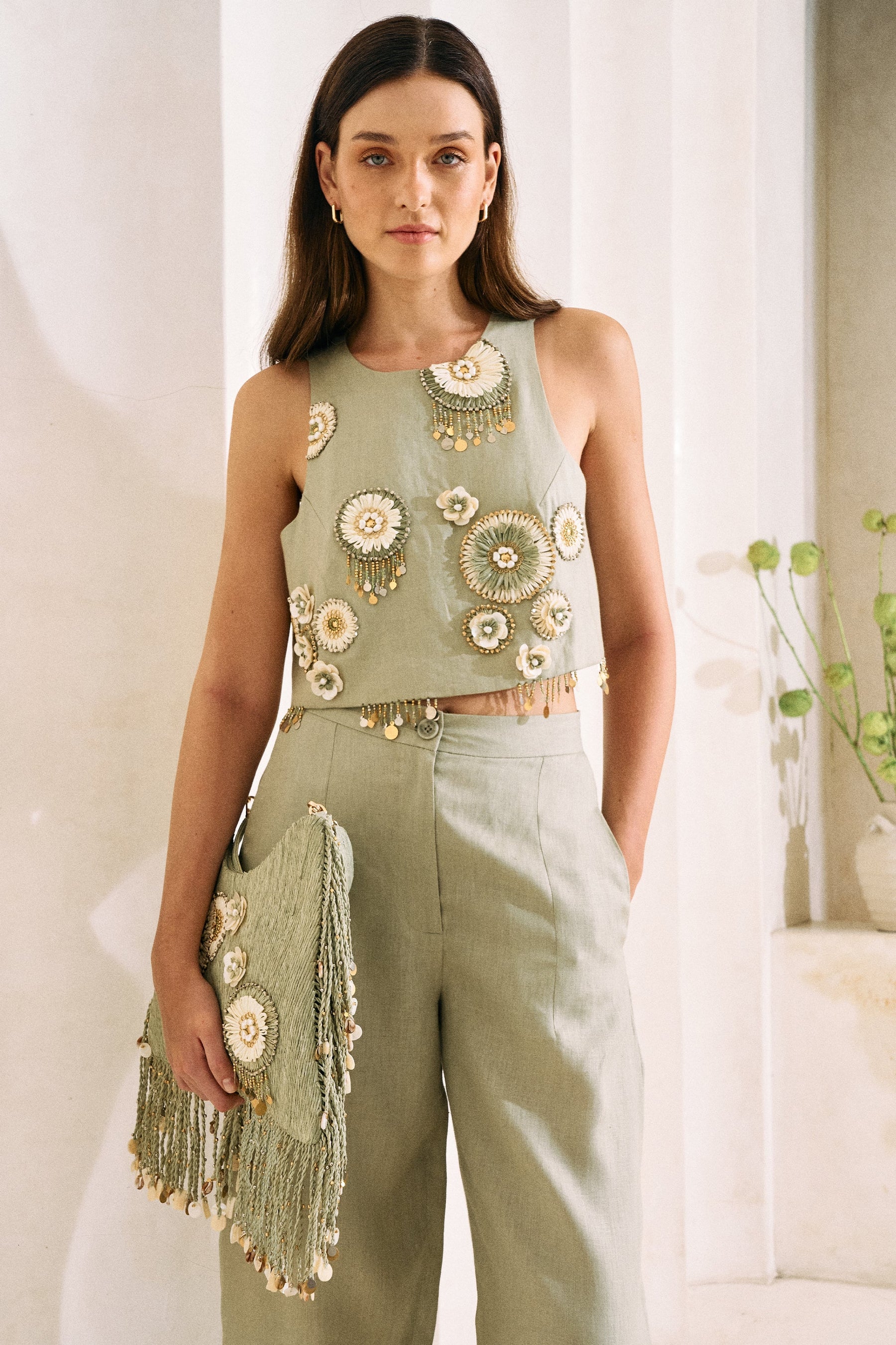 Sage Elsewhere Organic Linen Top