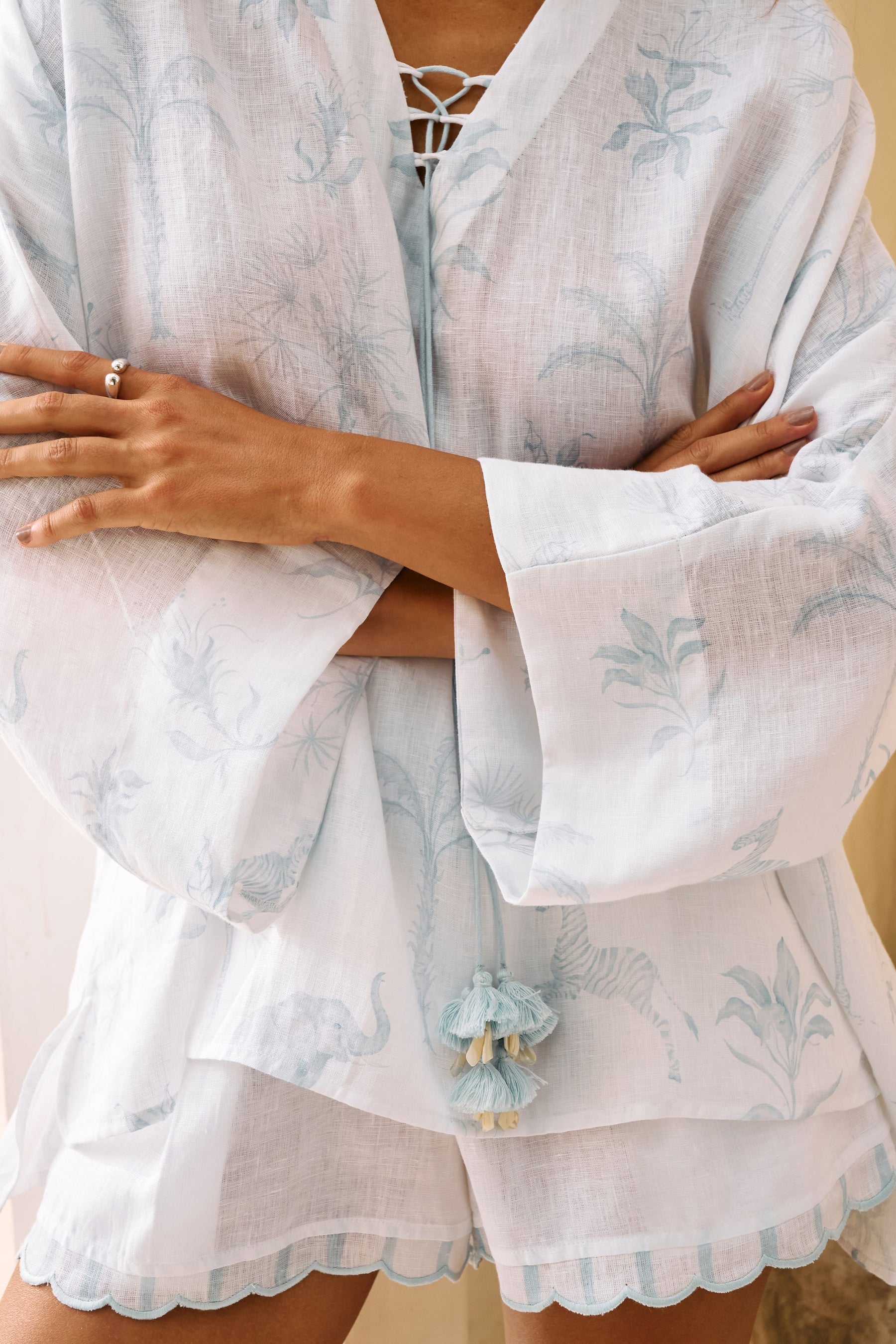 Oasis Print One Size Organic Linen Top 