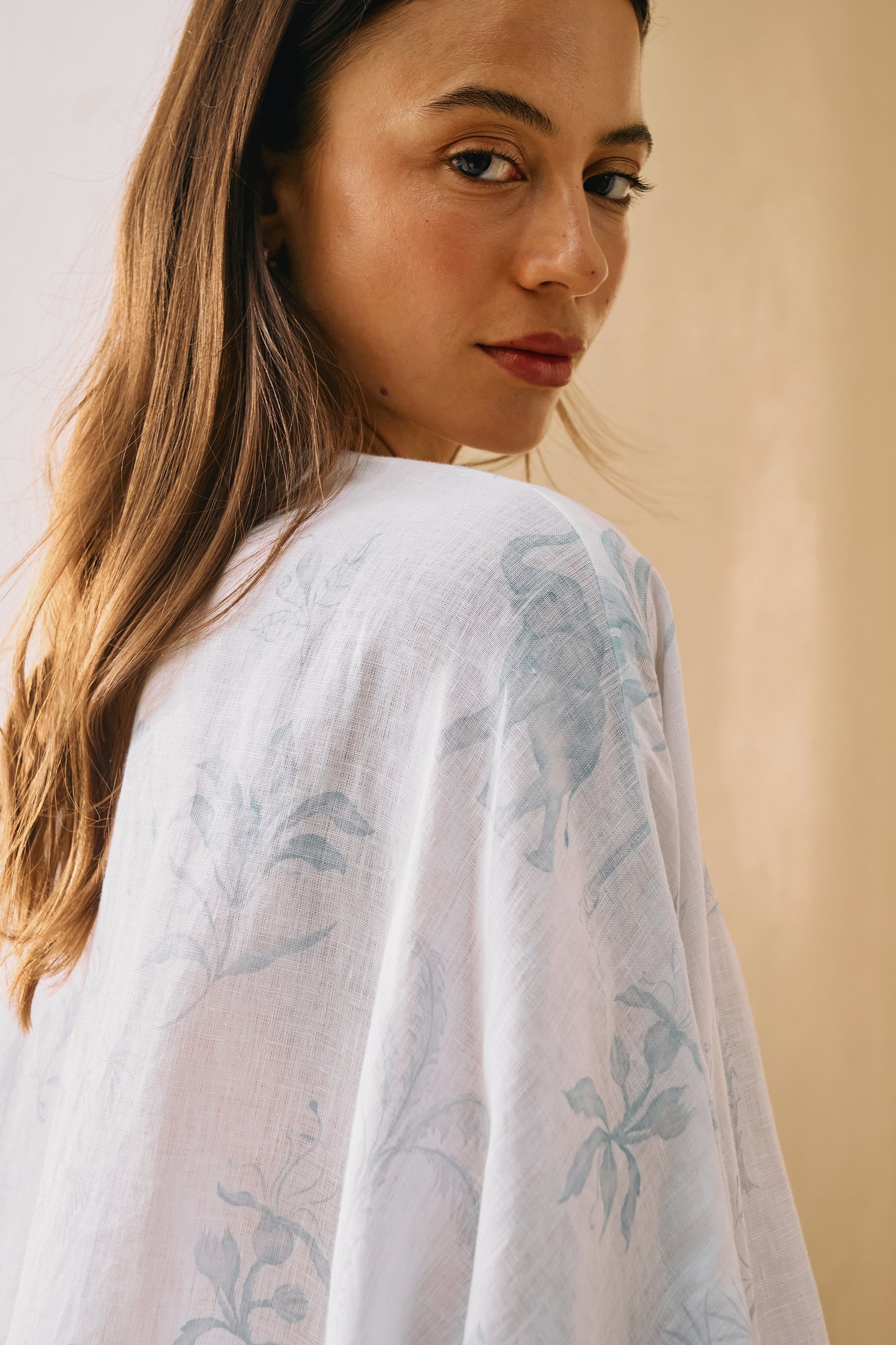 Oasis Print One Size Organic Linen Top 