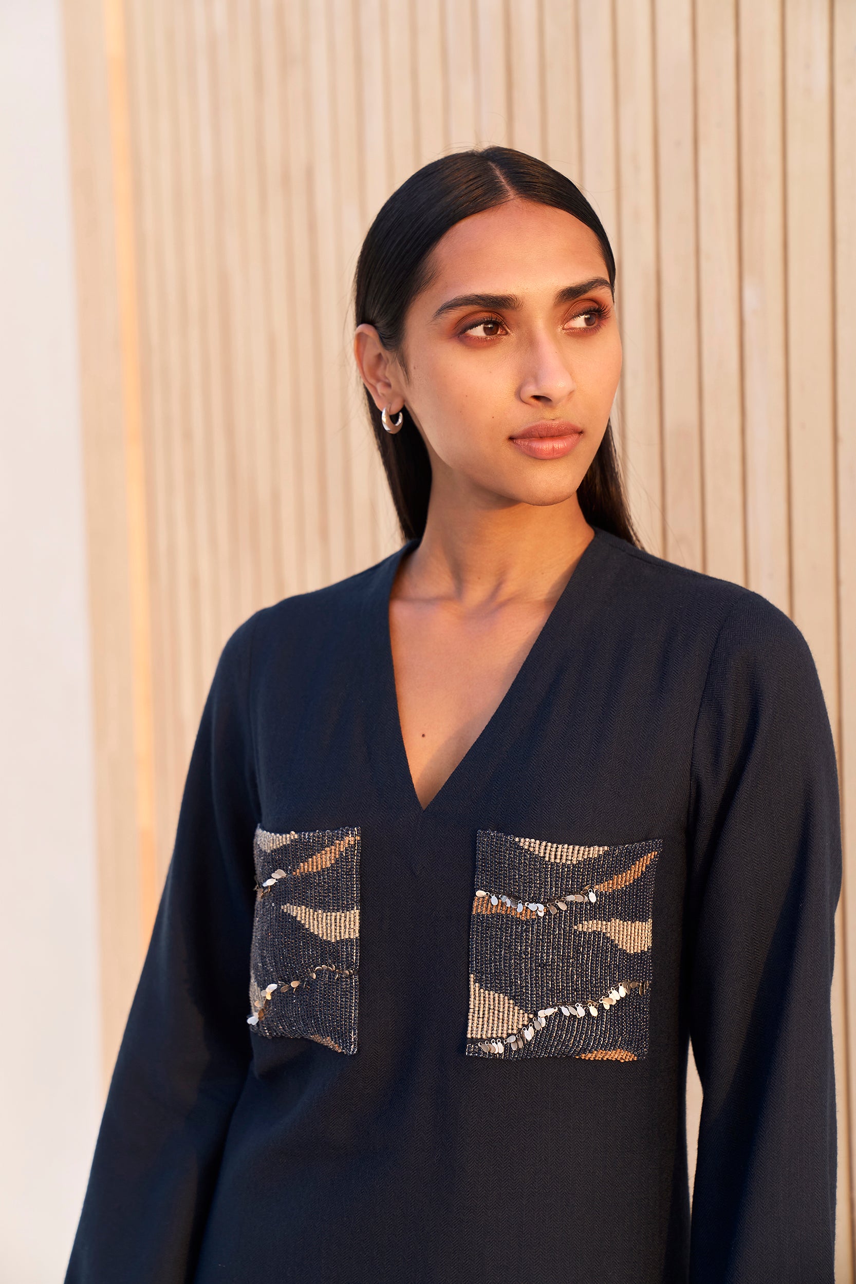 Tanzania Woollen Top (Night Blue)