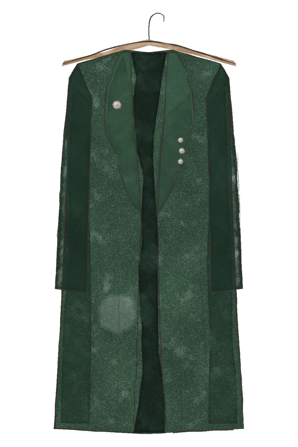 Afterglow Woollen Overlay Jacket (Forest Pine), illustrated on the clothesline